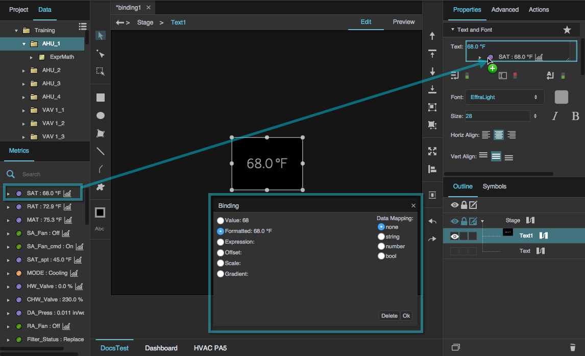 Atrius Solution Builder - binding data